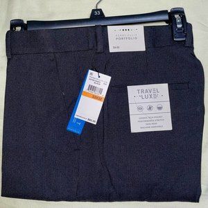 NWT BLACK PERRY ELLIS DRESS PANTS 33 X 32